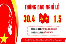 THÔNG BÁO LỊCH NGHỈ LỄ 30/4 & 1/5 TẠI BENELIFTS ASIA 